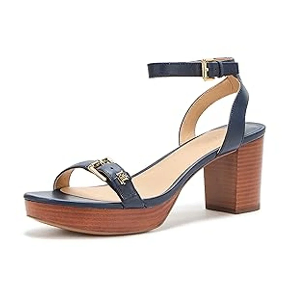 NWT Lauren Ralph Lauren Melissah Sandal - Refined Navy 8 - Picture 1 of 4